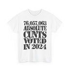 76.1 MILLION ABSOLUTE CUNTS VOTED IN 2024 - Heavy Cotton